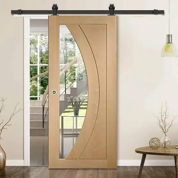 Rail porte coulissante - 2M - Porte en bois - Noir SECURY-T Dernier Modèle