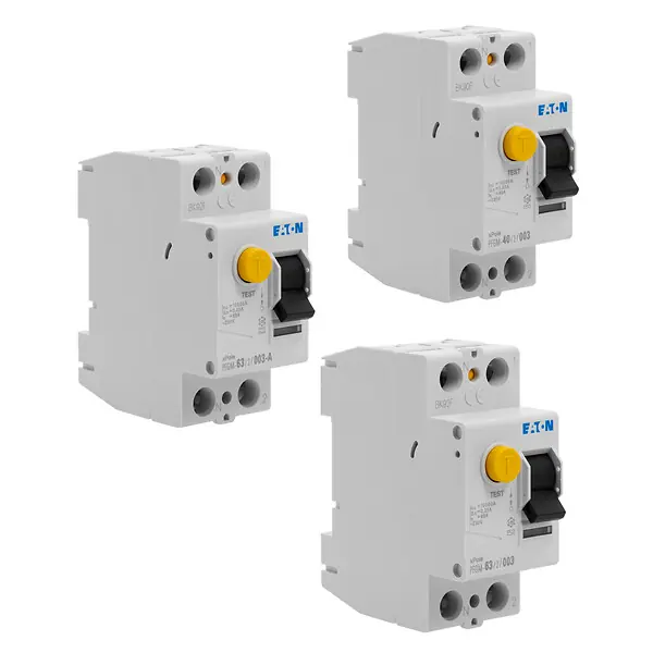 Achat Immédiat EATON Lot de 3 interrupteurs différentiels (1x30mA 63A A+1x30mA 63A AC+1x30mA 40A AC) (KNX) EATON CAPRI
