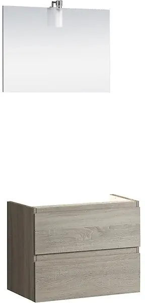 Caisson meuble sous vasque suspendu - Décor bois - 60cm Certifié