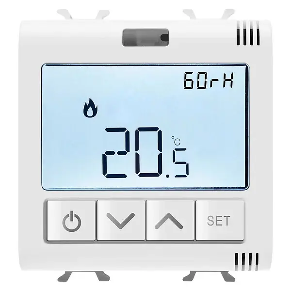 Prix Réduit Thermostat connecté ChoruSmart Blanc brillant mesure temp/humidité Zigbee - GEWISS - GW10709