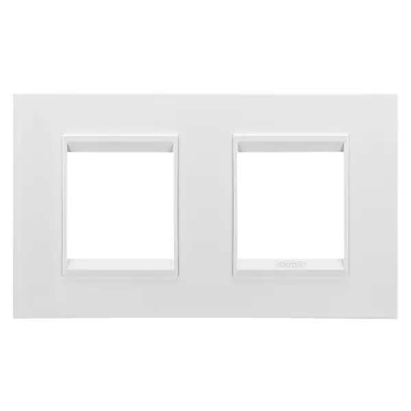 Quantité Limitée Plaque LUX 4 modules horizontale en métal blanc satiné compatible ChoruSmart - GEWISS - GW16223XW