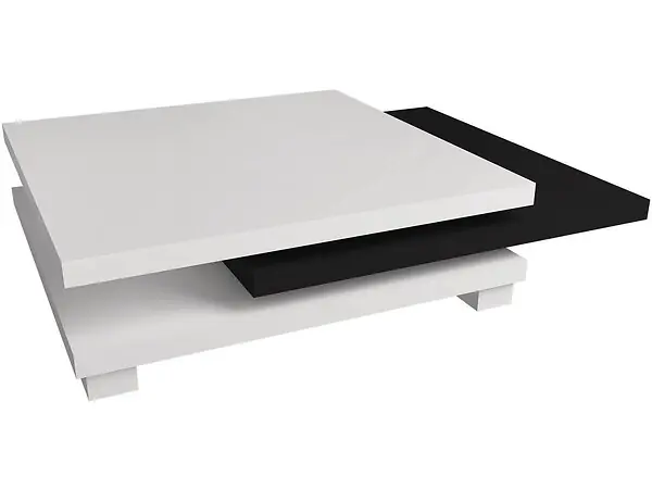 Table basse "Elena" - 80 x 80 x 32 cm - Blanc / Noir HABITAT ET JARDIN Offre Limitée