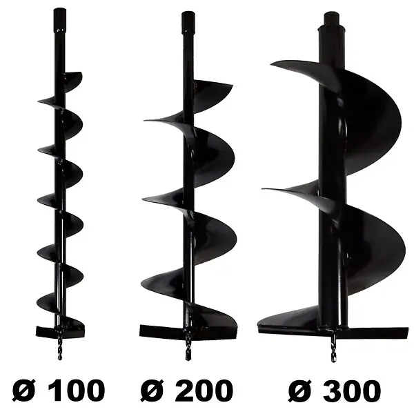 Lot de mèches Ø 100 + 200 + 300 mm pour tarière thermique GT GARDEN Vente Flash