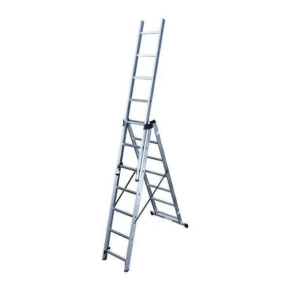 Échelle transformable 3 plans aluminium - H.196-420cm HAILO Petit Prix
