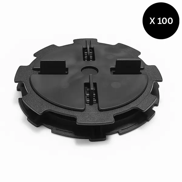 Lot de 100 plots réglables 10 à 15 mm dalle et carrelage Noir, Unités - 100 pièces MCCOVER Dernière Chance