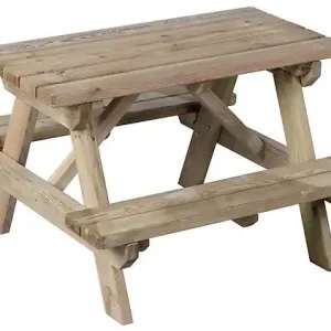 Pas Cher Table de jardin en bois traité – 4 enfants – H.45xL.80xP.60cm CERLAND