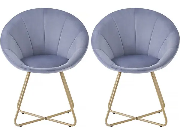 Lot de 2 chaises de la salle a manger en velours "Rosalie" - Gris HABITAT ET JARDIN Achetez Aujourd'hui