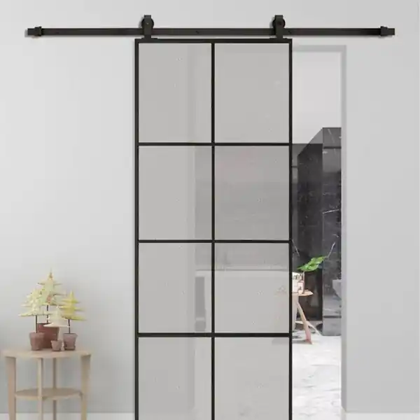 Prix Réduit Rail porte coulissante - 2M - Porte en bois, verre, aluminium - Noir SECURY-T
