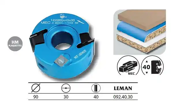 Porte-outils à profiler / feuillurer diam. 90mm al. 30 Ht. 40mm 092.40.30 Leman Jusqu'à Épuisement Des Stocks
