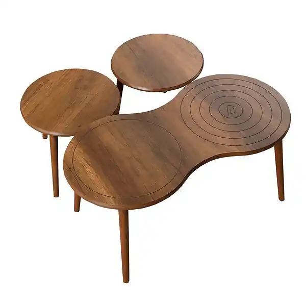 Ensemble de table basse en bois "Marlo" 100 x 50 x 45 cm - Noyer HABITAT ET JARDIN Acheter En Ligne