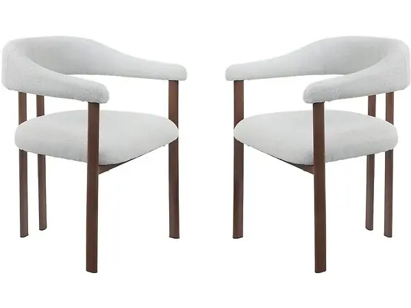 Prix Choc Lot de 2 chaises de salle à manger imitation bois "Serelia" - Gris clair HABITAT ET JARDIN