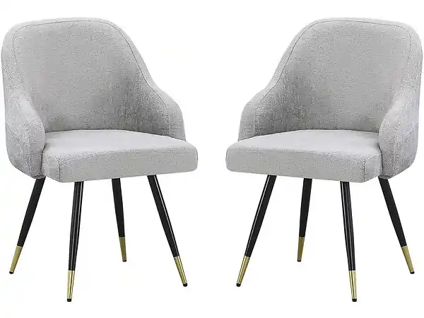 Lot de 2 chaises en tissu "Harmony" - 54 x 57 x 90 cm - Beige HABITAT ET JARDIN Super Prix