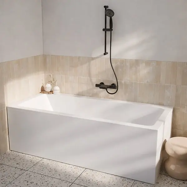 Prix Réduit Tablier de Baignoire Blanc Mat 180x50x2.5 cm - 100% Acrylique ALLIBERT