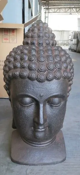 Tête de Bouddha - Fibre d‘argile - Marron doré - H.72cm CIDDECO Affaire À Saisir