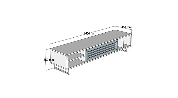 Meuble TV en bois "Eray" - 160 x 40 x 35 cm - Noyer, Anthracite HABITAT ET JARDIN Offre Spéciale