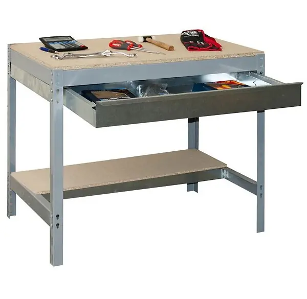 Simonrack - Kit Etabli Avec Tiroir 840x900x600mm - Bt-0 Box 900 Gris Fonce/bois SIMON RACK Offre Spéciale
