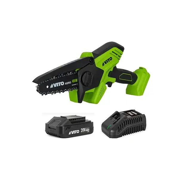 Livraison Express Mini tronçonneuse sans fil 20V + Batterie lithium 2Ah + Chargeur Mini scie électrique sans fil VITO