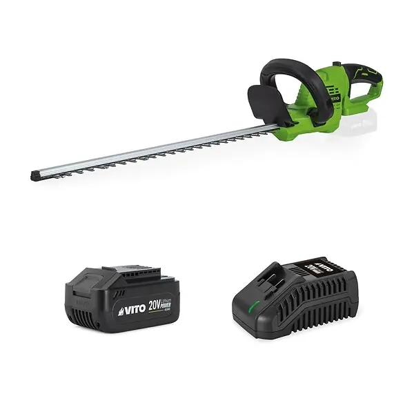 Taille Haies Sans fil 20V Lame 51Cm + Batterie lithium 4.0Ah + Chargeur Rapide Poignée rotative 90° Haies et Arbustes VITO Acheter En Ligne