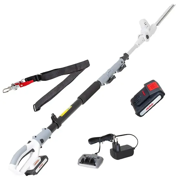 Taille haie téléscopique 20V - Longueur de coupe 40 cm - Batterie lithium 2.0Ah Chargeur 20V IKRA Offre Du Jour