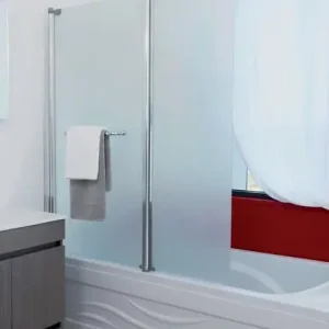 Pare-baignoire verre trempé Pongo - Chromé - L.120xH.140cm LT AQUA + Nouvel Arrivage