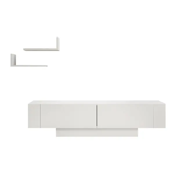 Offre Limitée Meuble TV en bois "Matera" - 150 x 31 x 41 cm - Blanc HABITAT ET JARDIN