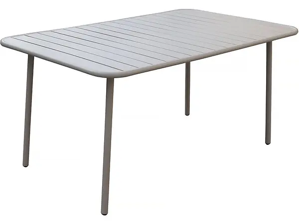 Retour Gratuit Table jardin en métal "Bilbao" - 150 x 90 x 71 cm - Taupe HABITAT ET JARDIN