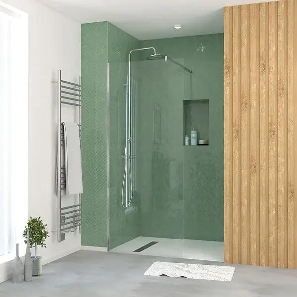 Haute Qualité Paroi de Douche 80x195 cm en Verre Trempé 5 mm - Finition Chromé - CHROMED ELEMENTARY