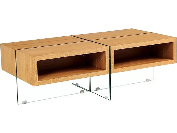 Livraison Express Table basse "Milano" - 120 x 60 x 40 cm - Finition chêne HABITAT ET JARDIN