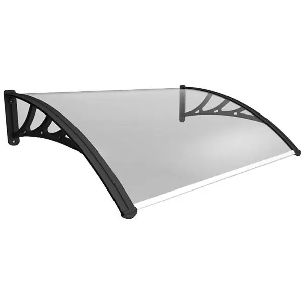 Quantité Limitée Auvent porte d‘entrée Bertille Noir, L.- 120 cm, Profondeur totale - 100 cm MCCOVER