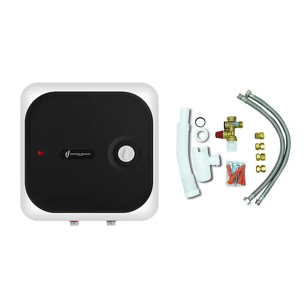 Chauffe Eau Electrique ADROS 15L Sur Evier Sannover + Kit d‘Installation Complet NF Commander Vite