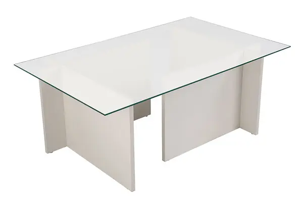 Table basse en verre "Vetrino" 105 x 65 x 40 cm - Bois blanc HABITAT ET JARDIN Acheter En Ligne