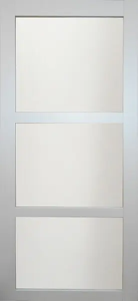 Remise Porte seule gris clair ral 7035 3 carreaux 204 x 73 DROUOT