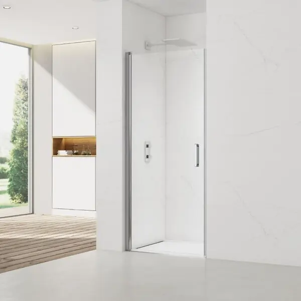 Commander Maintenant Swiss Aqua Technologies Set Porte de douche 90x196 cm transparente + Profilé pour paroi de douche + Poignée pour porte de douche (SATFUD90NIKA)