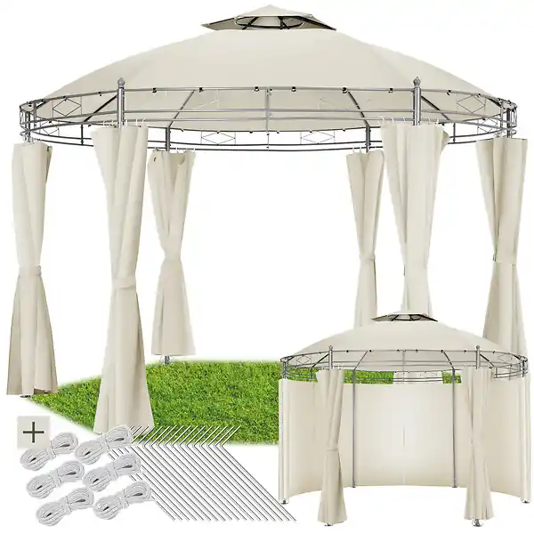 Tonnelle ⌀ 3,5 m SIANA crème TECTAKE Commande En Gros