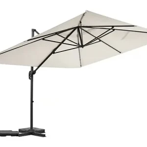 Acheter En Ligne Parasol jardin déporté en aluminium "Sky 4" - 3 x 4 m - Ecru HABITAT ET JARDIN