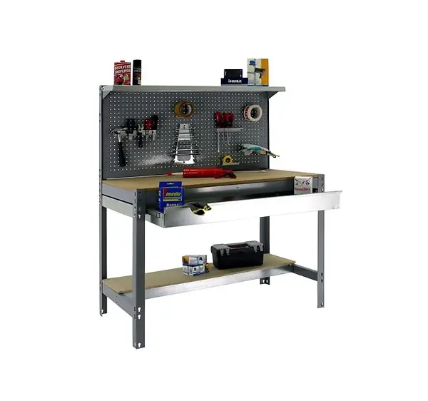 Simonrack - Kit Etabli 1440x900x600mm Charge 400kg - Simonwork Bt3 Box 900 Gris/bois SIMON RACK Certifié
