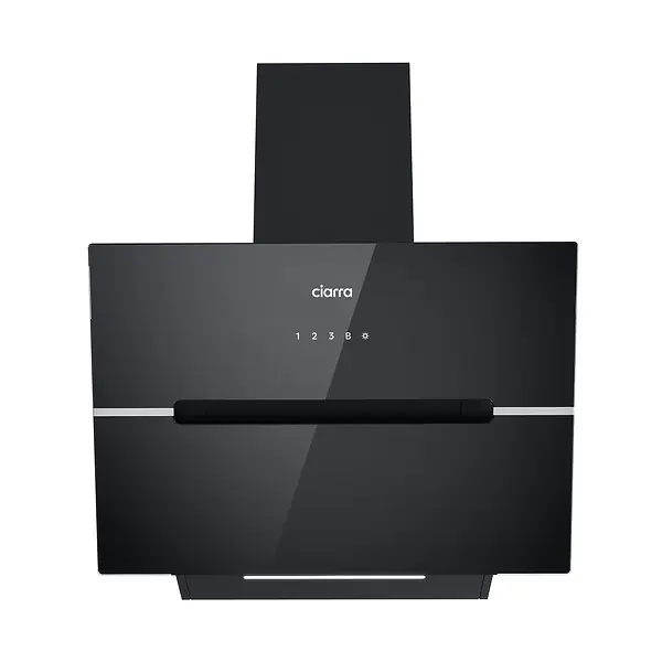 Soldes Hotte Murale Inclinée 60cm APP+WIFI Contrôle et Tactile 650m3/h Booster Noir Ciarra CD6736FB