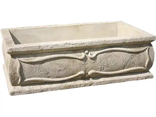 Grande jardinière "Verone - en pierre - 50 x 100 x 30 cm HABITAT ET JARDIN Achat Immédiat