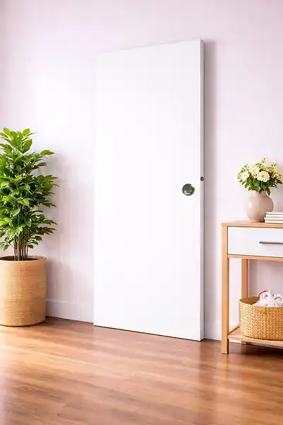 Porte Coulissante Blanc Pur Lacdor H204 x L73 cm, coquilles, tire doigt GD MENUISERIES Jusqu'à Épuisement Des Stocks