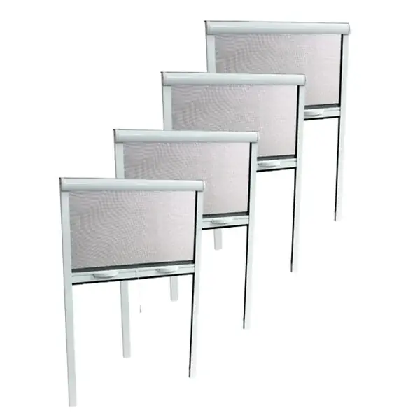 Acheter Direct Pack éco de 4 moustiquaires enroulables verticales ALU H220 cm x L160 cm blanc VOLET-MOUSTIQUAIRE