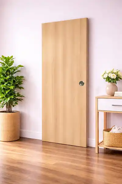 Authentique Porte Coulissante Décor Chêne Naturel Honey Oak H204 x L93 cm, Coquilles GD MENUISERIES