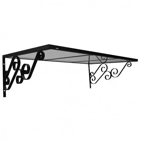 Auvent porte d‘entrée Noémie - stucture - Gris anthracite, L.- 140 cm, Profondeur totale - 80cm MCCOVER Usine Directe