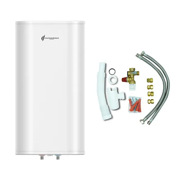 Chauffe Eau Electrique Plat Mural Multipositions Valorie Sannover 30 Litres + Kit d‘Installation Complet NF Acheter En Ligne
