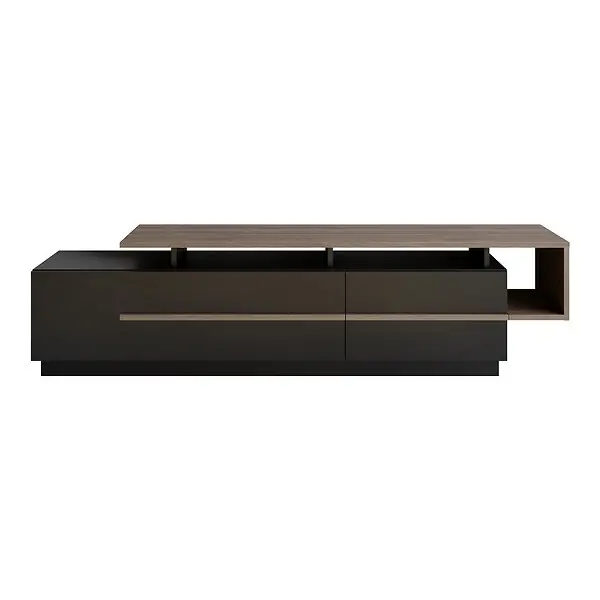 Satisfait Ou Remboursé Meuble TV en bois "Basak" - 180 x 40 x 46 cm - Noir HABITAT ET JARDIN
