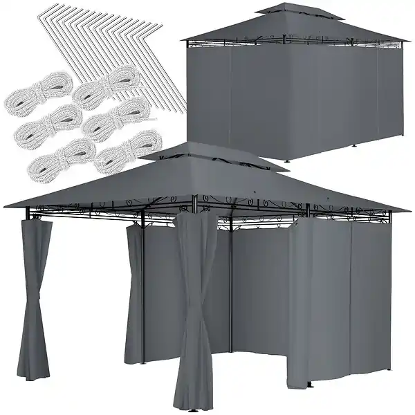 Prix Promo Tonnelle Emine 4 x 3 m gris anthracite TECTAKE