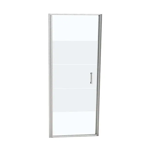 Porte de douche pivotante verre trempé dépoli - l90xH190cm KINDFORD Pas Cher