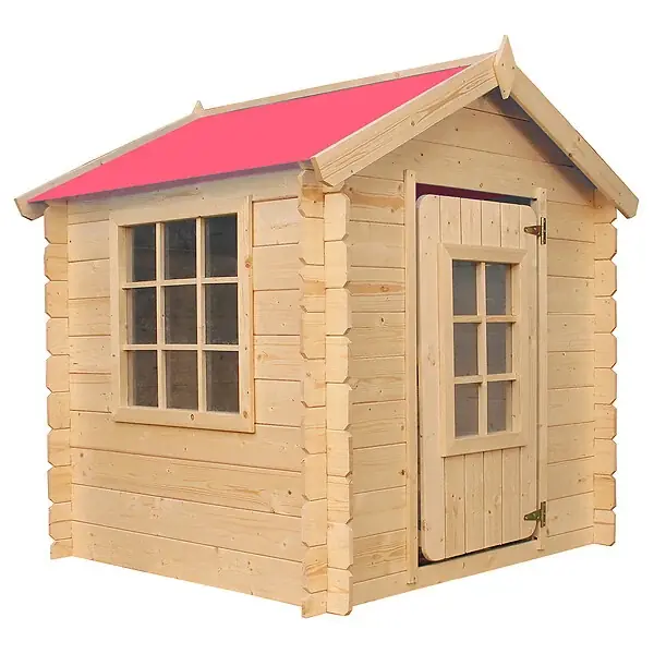 Prix Bas Timbela M570R-1 Maison en bois pour enfants - Toit rouge - 111x113xH121cm / 0.9 m2 SANS PLANCHER