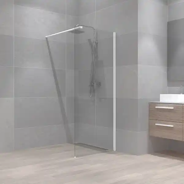 Affaire À Saisir Paroi de douche - Profilé - Blanc - Mat - 120x190cm KINDFORD
