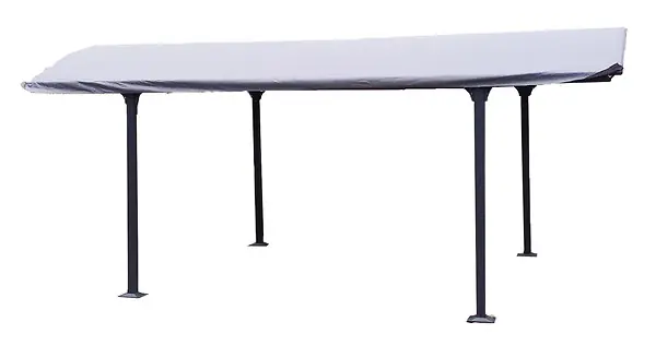 Dernier Modèle Bâche carport PVC 1/2 rond - Gris anthracite - L.485xl.300cm HABRITA