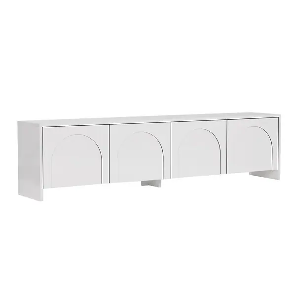 Meuble TV en bois "Aurelia" - 180 x 32 x 45 cm - Blanc HABITAT ET JARDIN Top Vente